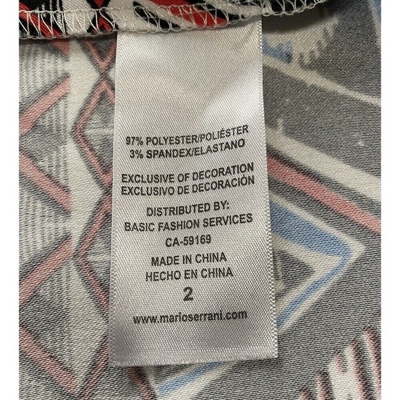 Mario Serrani Italy DressSize 2 Multicolor Sheath Geometric Sleeveless Midi - Picture 4 of 9